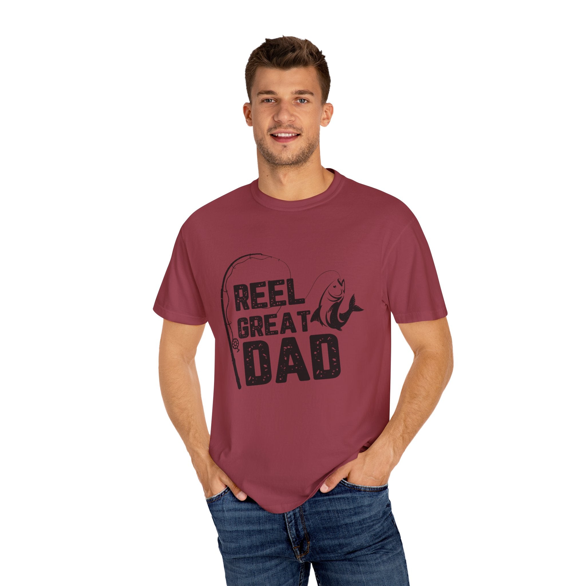 Reel Great Dad Garment-Dyed T-Shirt - Perfect for Father's Day and Fishing Enthusiasts