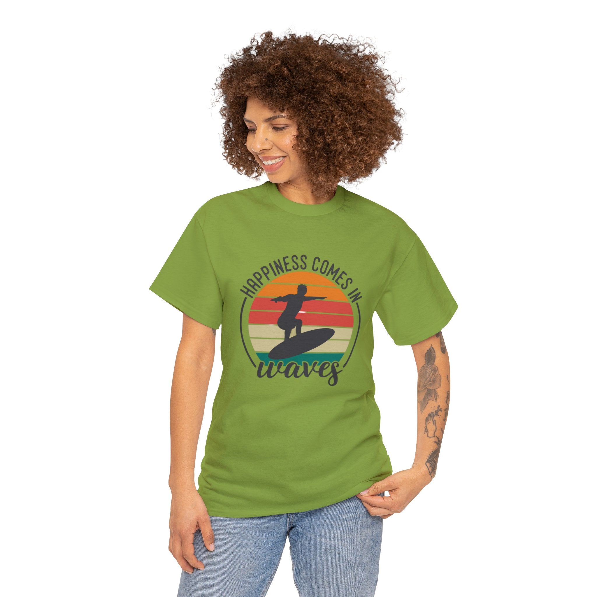 Happiness comes in waves- Heavy Cotton Tee