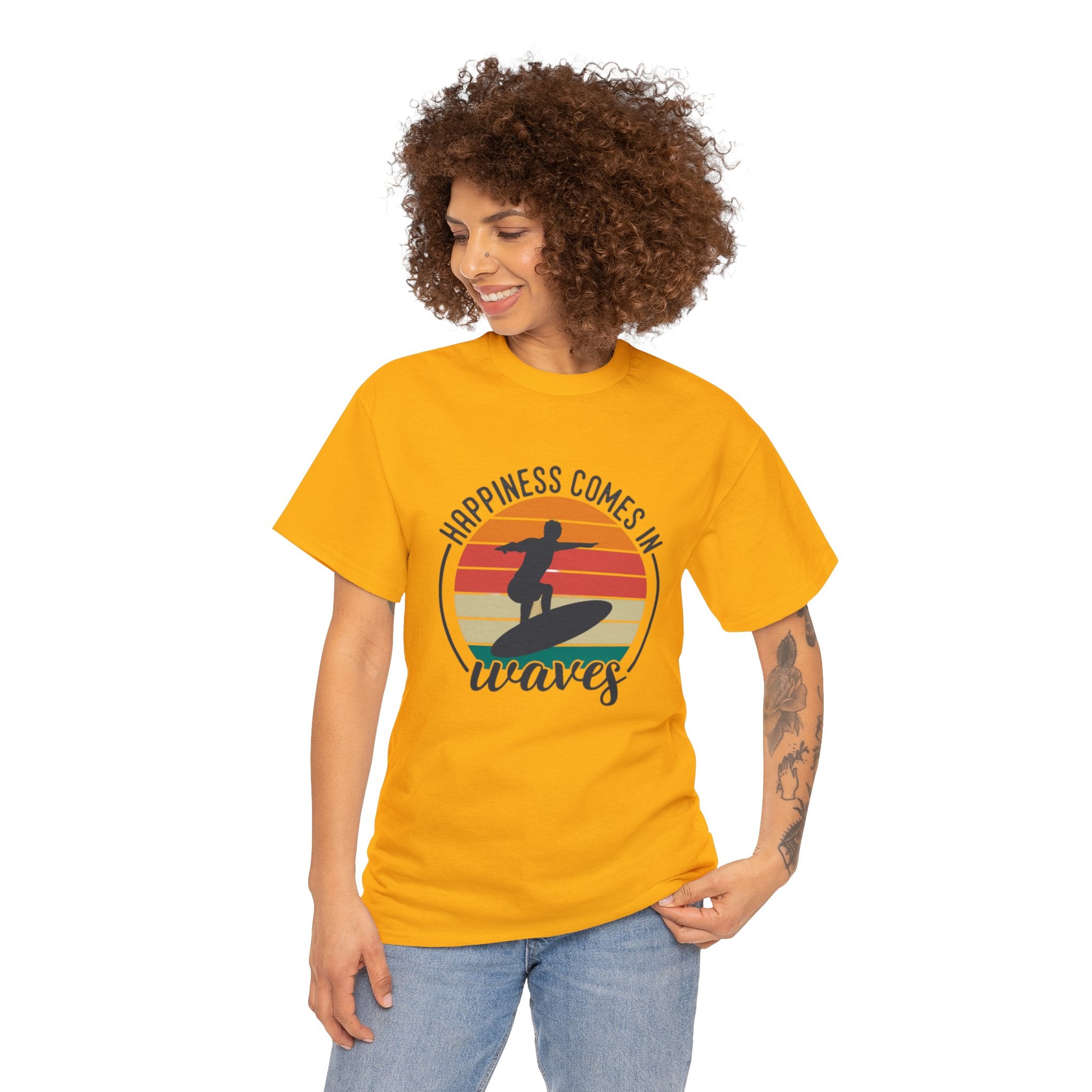 Happiness comes in waves- Heavy Cotton Tee