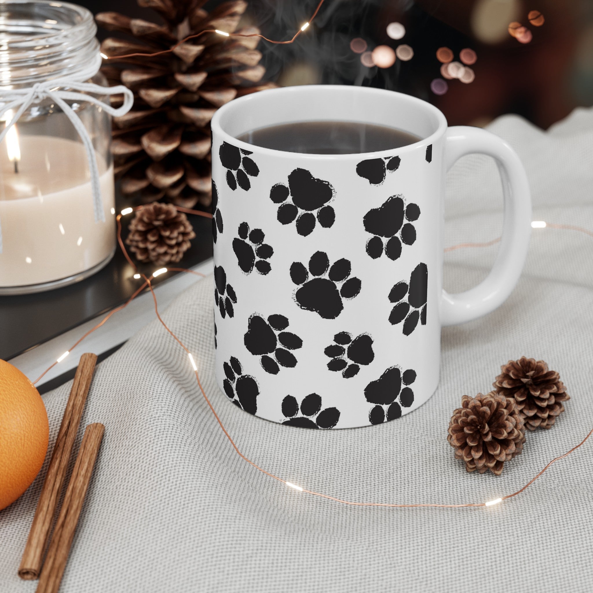Dog paws coffee Ceramic Mug, (11oz,)