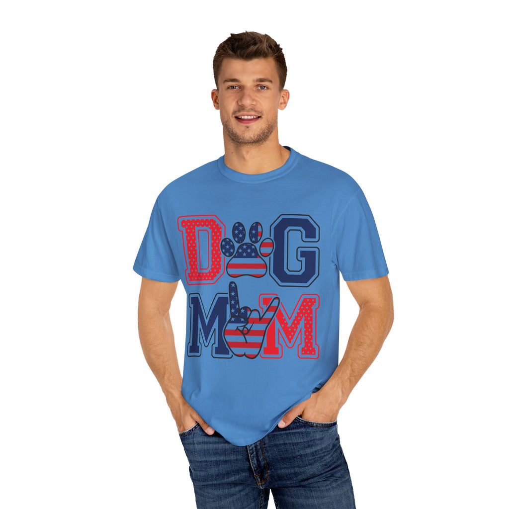 Patriotic Dog Mom T-shirt |  Tee, Dog Lover Gift, Pet Owner Apparel, Independence Day, Casual Style