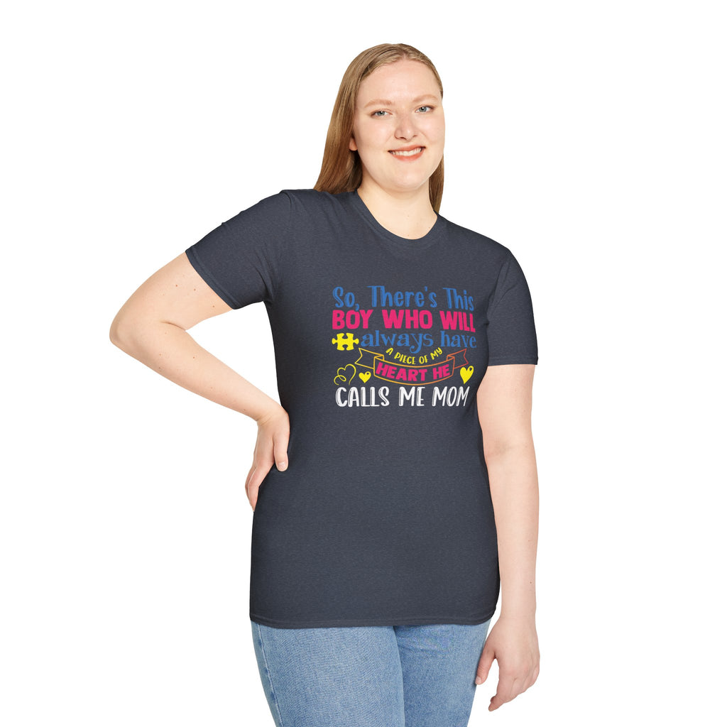Autism mom- Softstyle T-Shirt