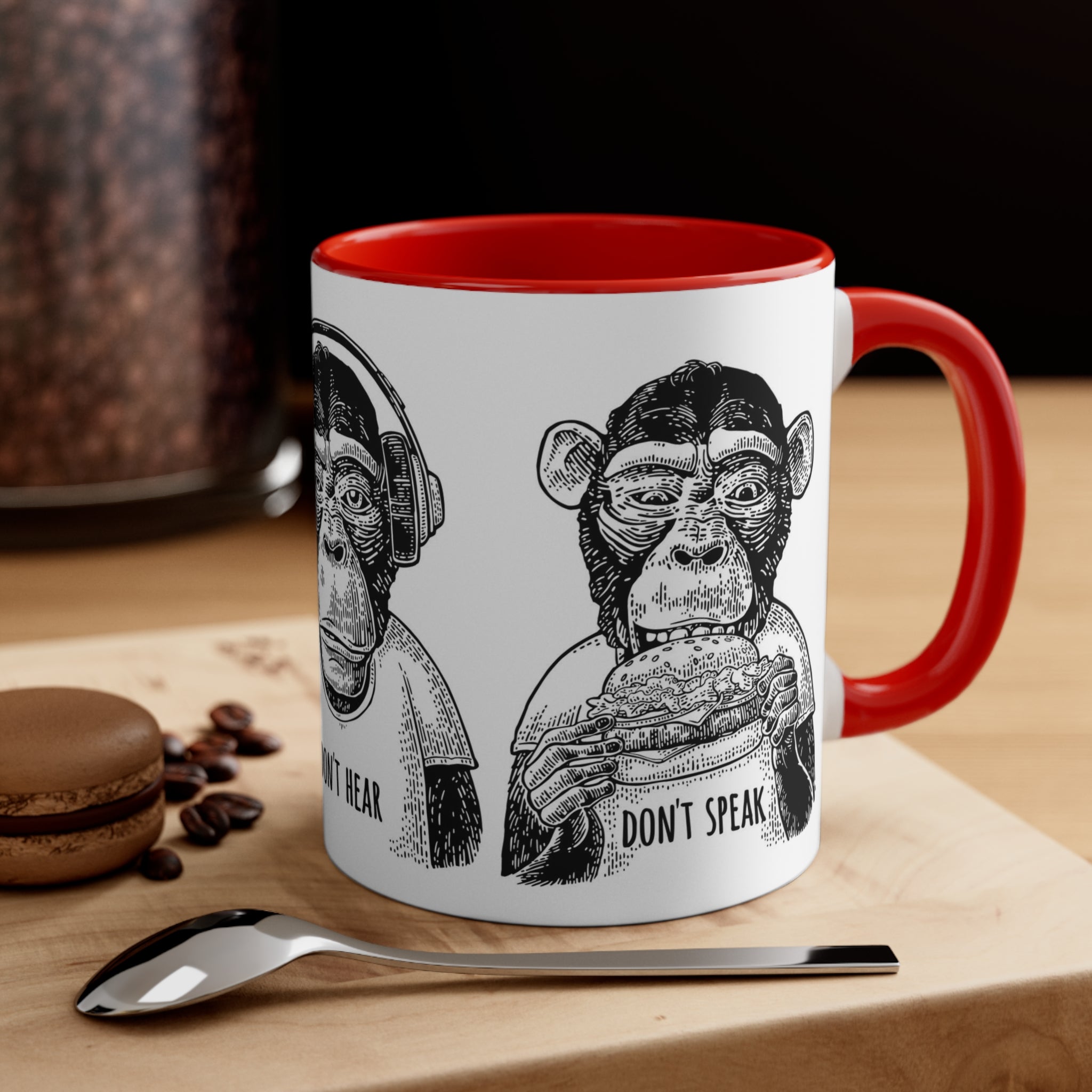 Don’t see hear or speak— Accent Coffee Mug, 11oz
