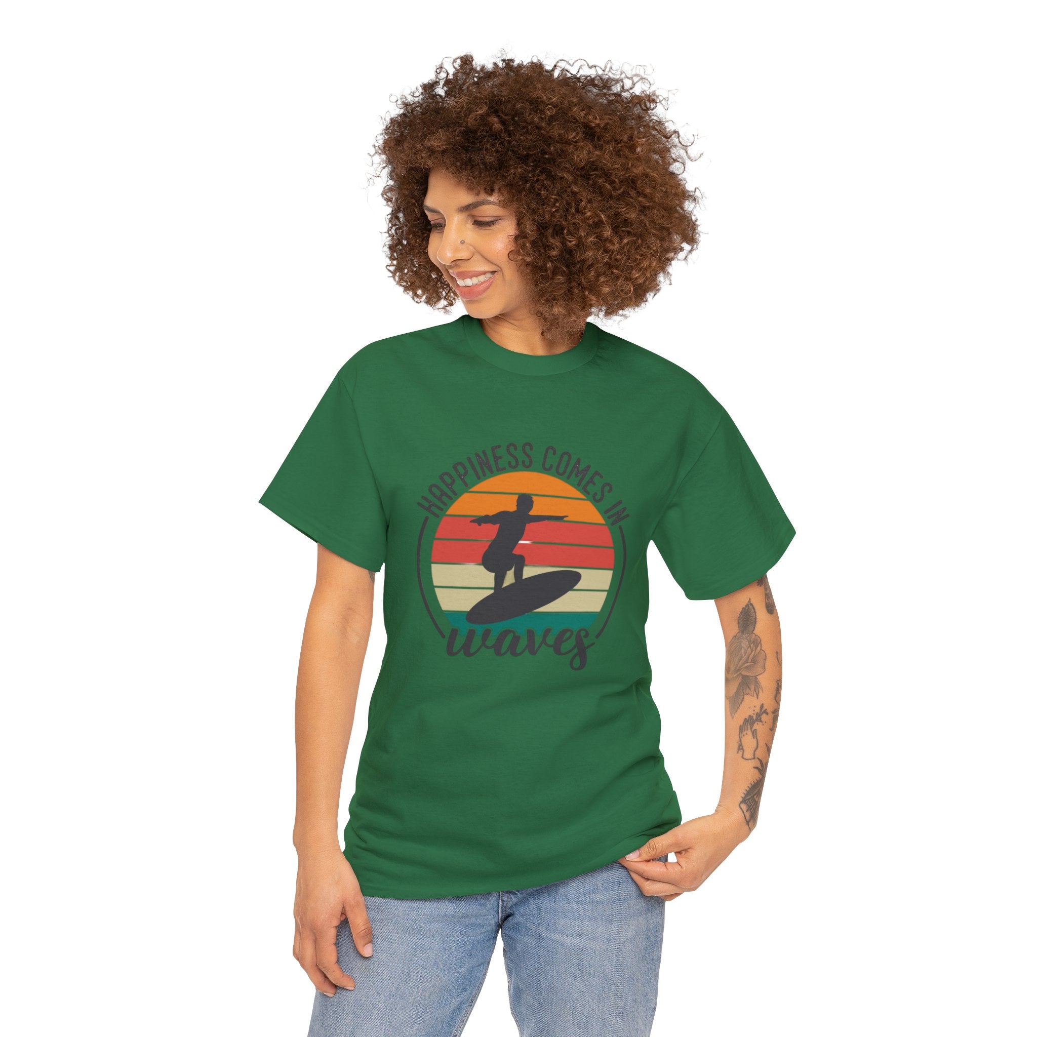 Happiness comes in waves- Heavy Cotton Tee