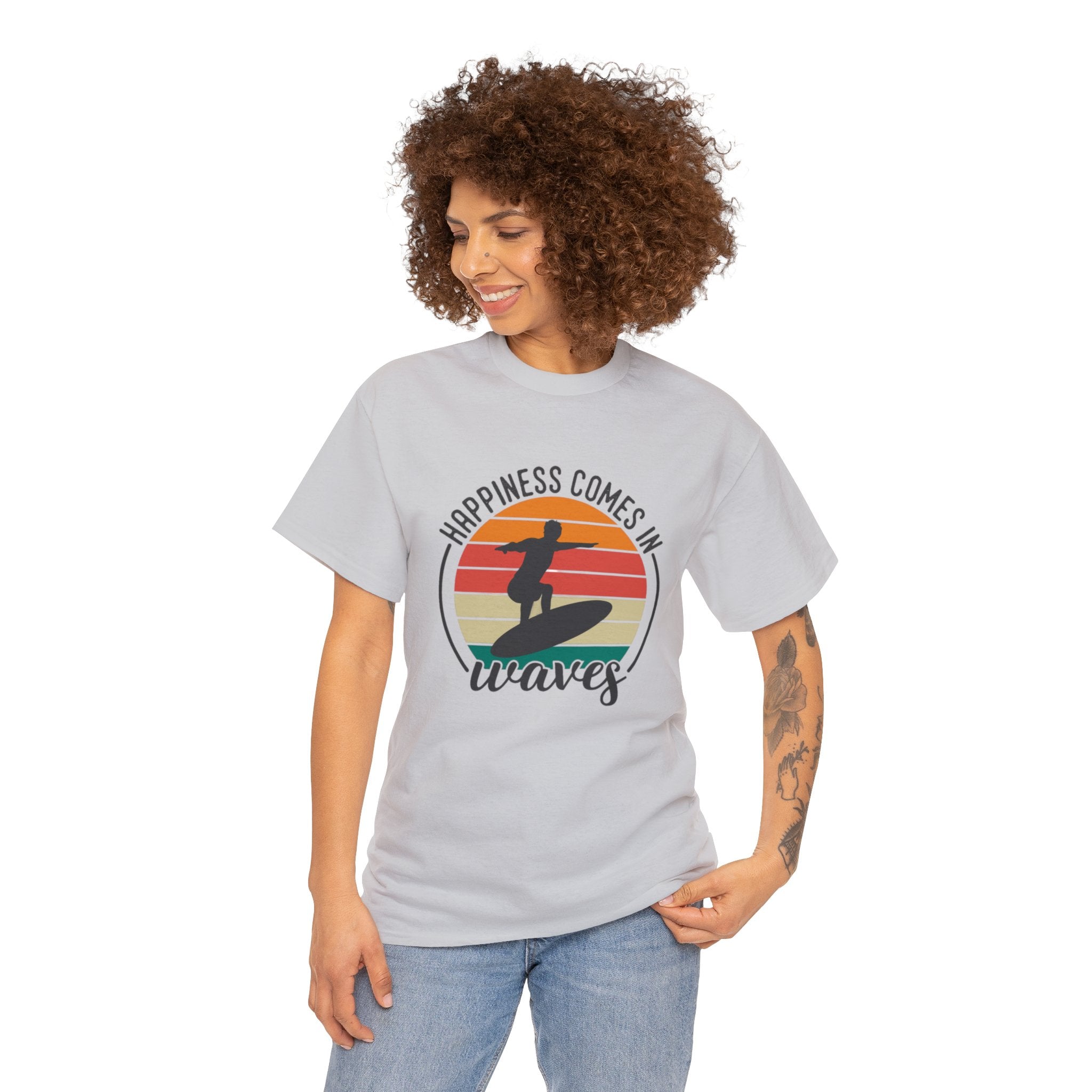 Happiness comes in waves- Heavy Cotton Tee