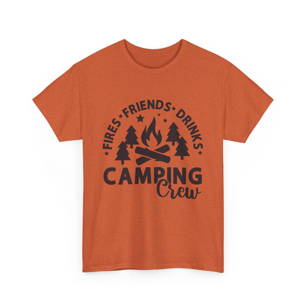 Camping Crew Unisex Heavy Cotton Tee - Perfect for Outdoor Adventures, Summer BBQs, Family Gatherings, Hiking Trips, and Campfire Nights