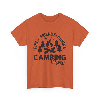 Camping Crew Unisex Heavy Cotton Tee - Perfect for Outdoor Adventures, Summer BBQs, Family Gatherings, Hiking Trips, and Campfire Nights