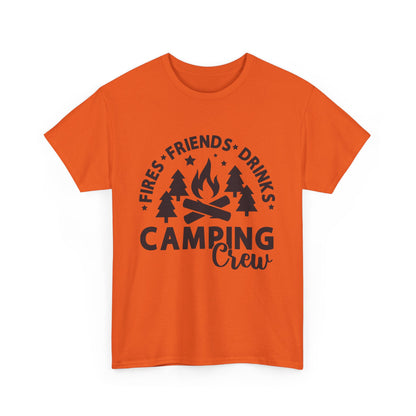 Camping Crew Unisex Heavy Cotton Tee - Perfect for Outdoor Adventures, Summer BBQs, Family Gatherings, Hiking Trips, and Campfire Nights