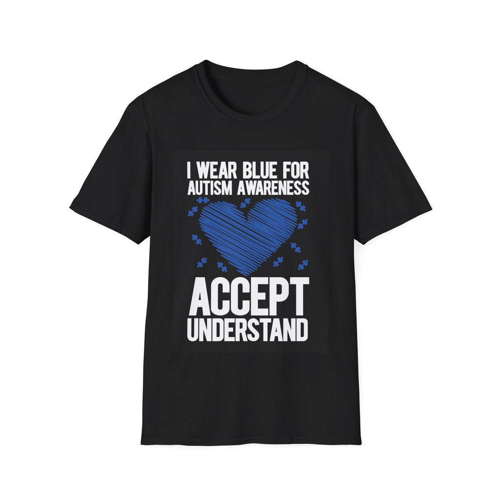 I wear blue- autism- Softstyle T-Shirt