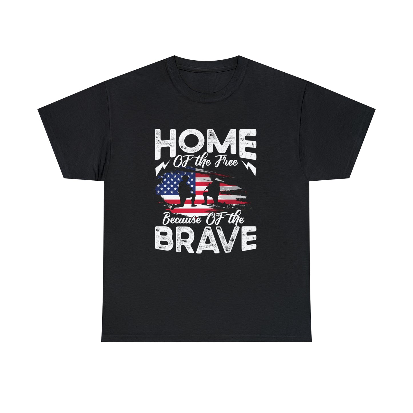 Home of the free because of the brave- Unisex Heavy Cotton Tee