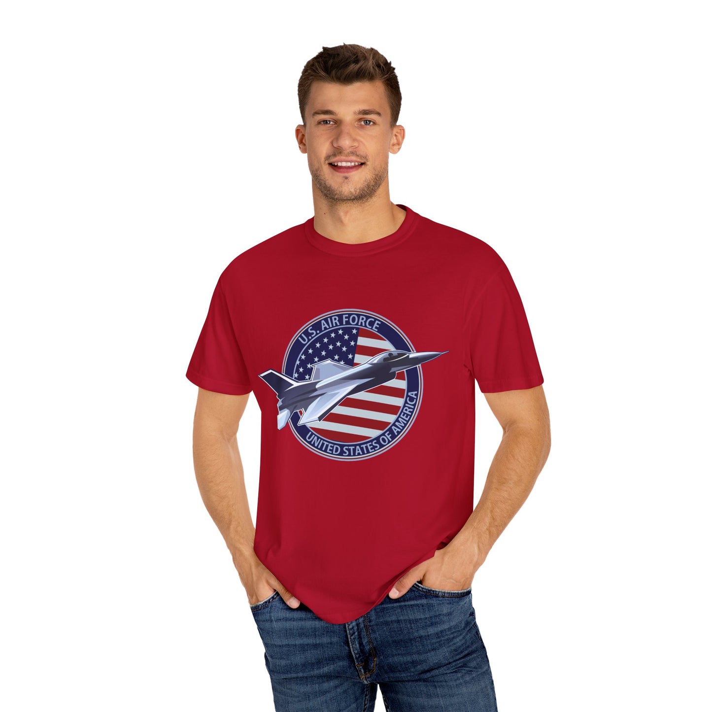Air Force Tribute T-Shirt, Unisex Military Tee, Garment-Dyed Shirt, Patriotic Apparel, Veteran Gift, Casual Wear, Independence Day Outfit