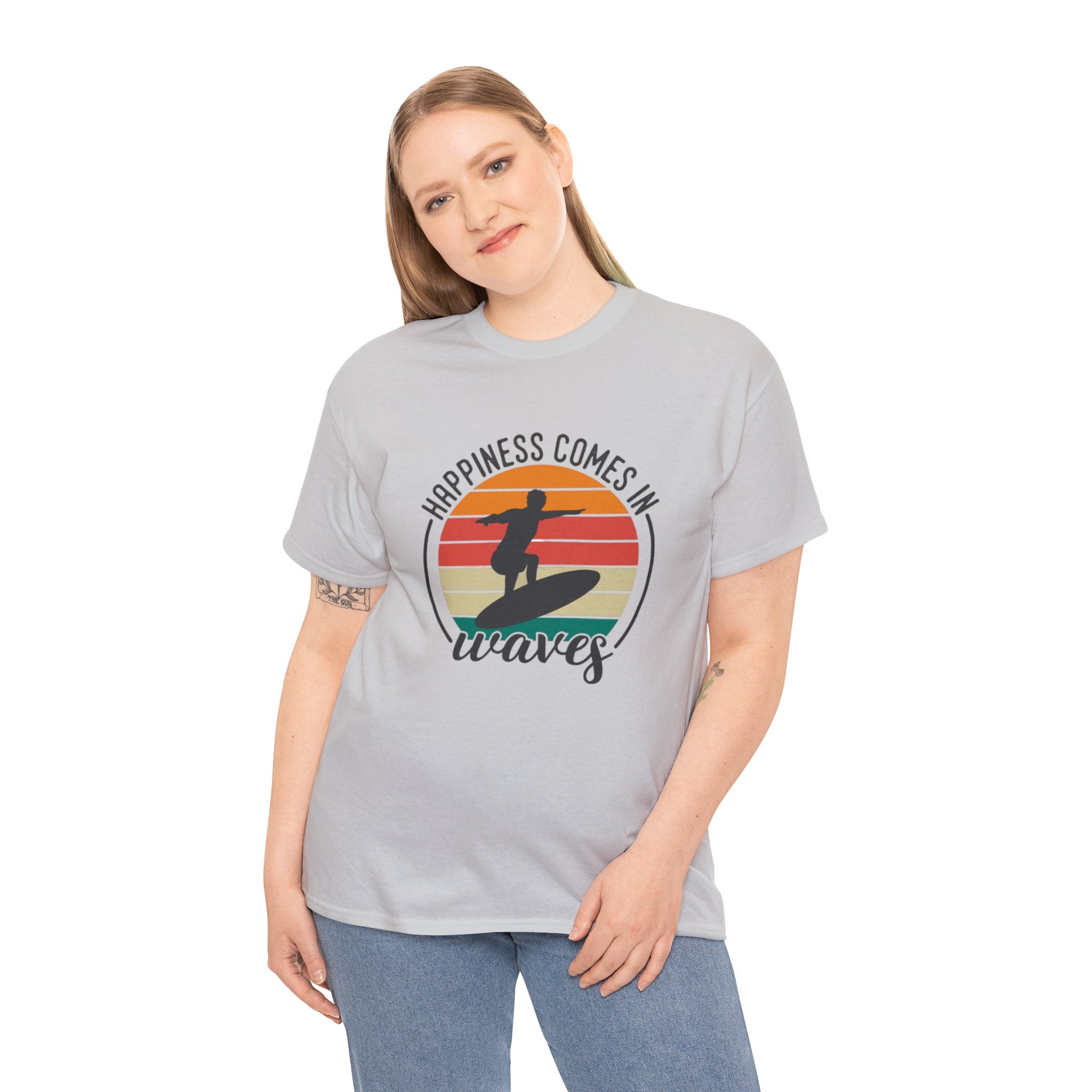 Happiness comes in waves- Heavy Cotton Tee