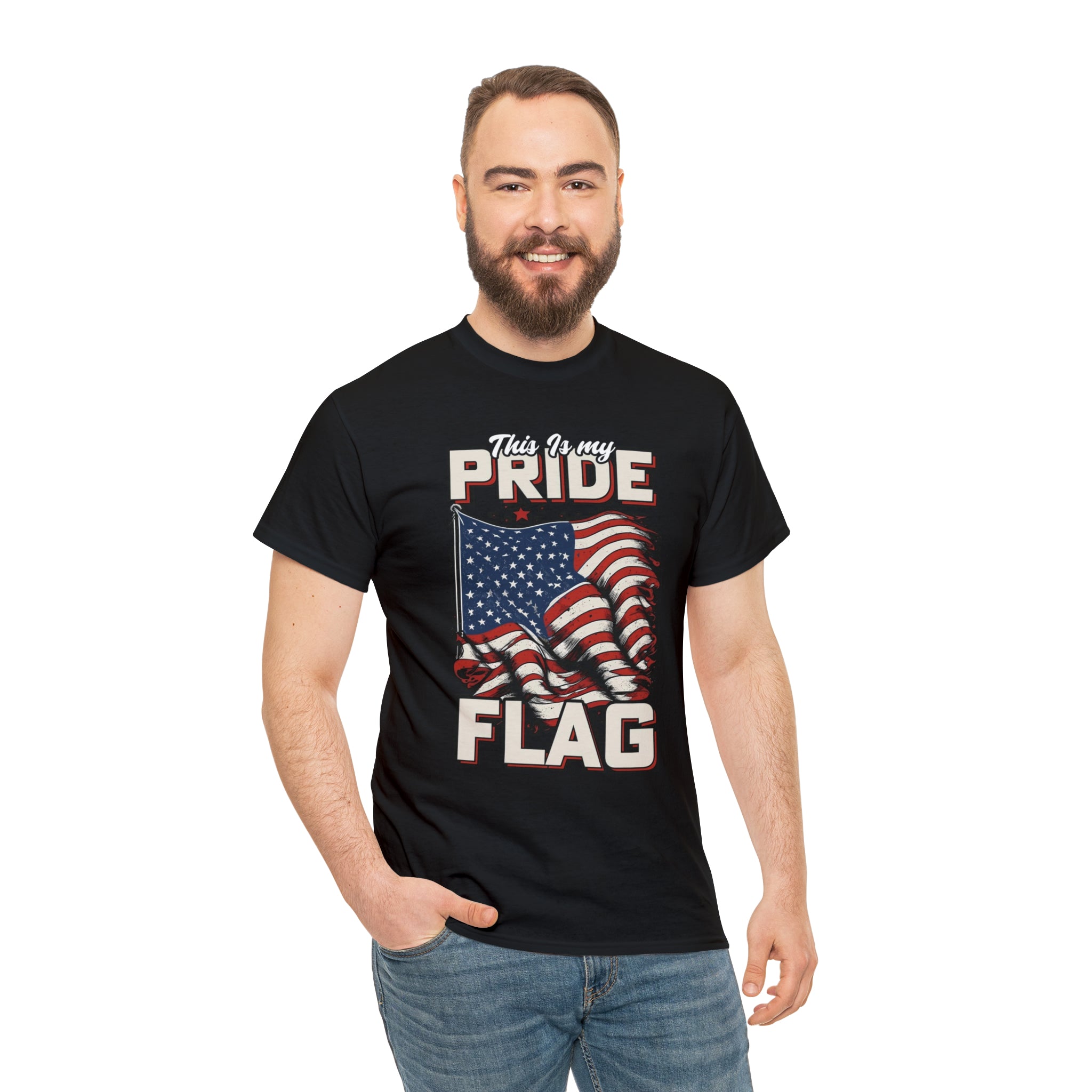 This is my pride flag- USA- Unisex Heavy Cotton Tee