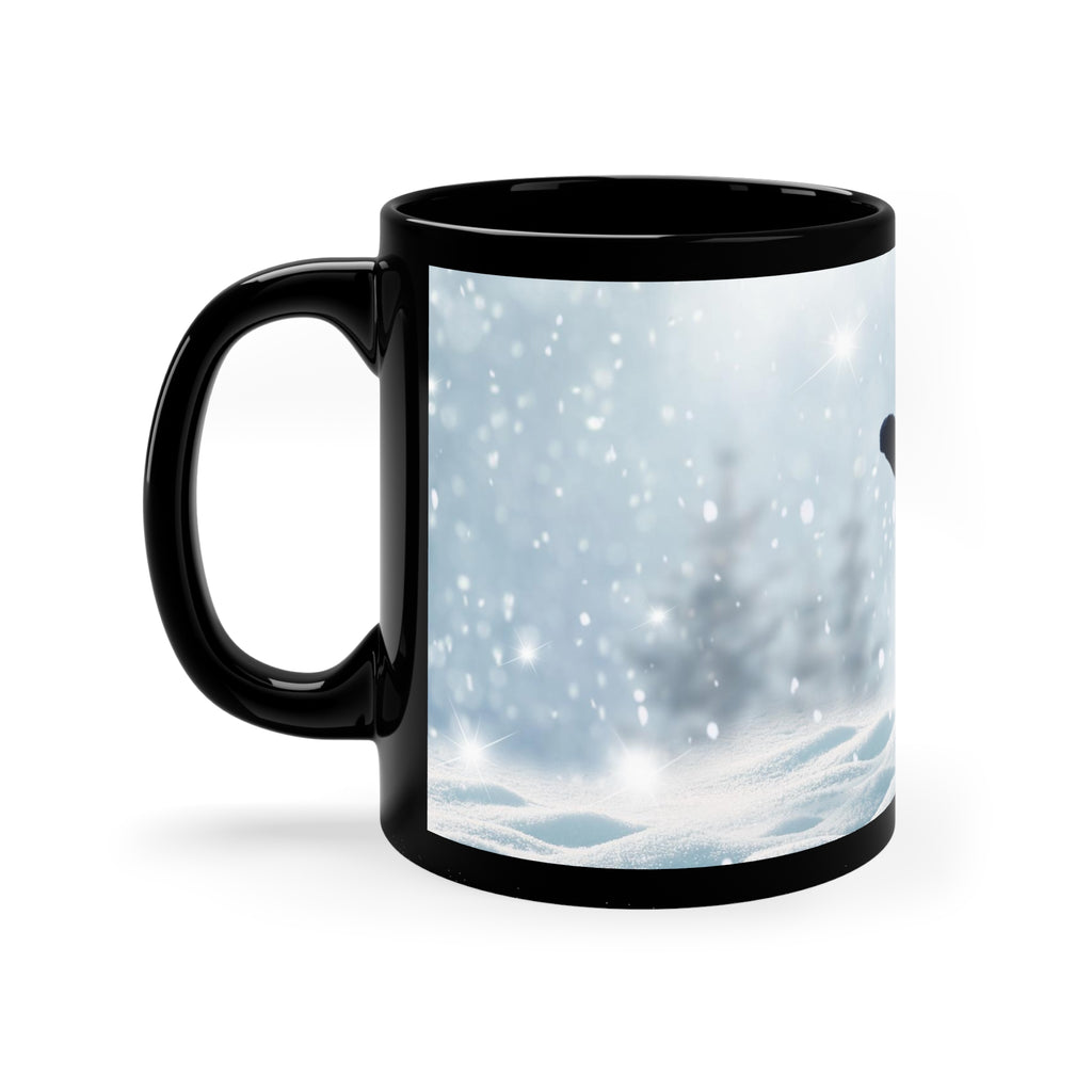 Snowman—11oz Black Mug