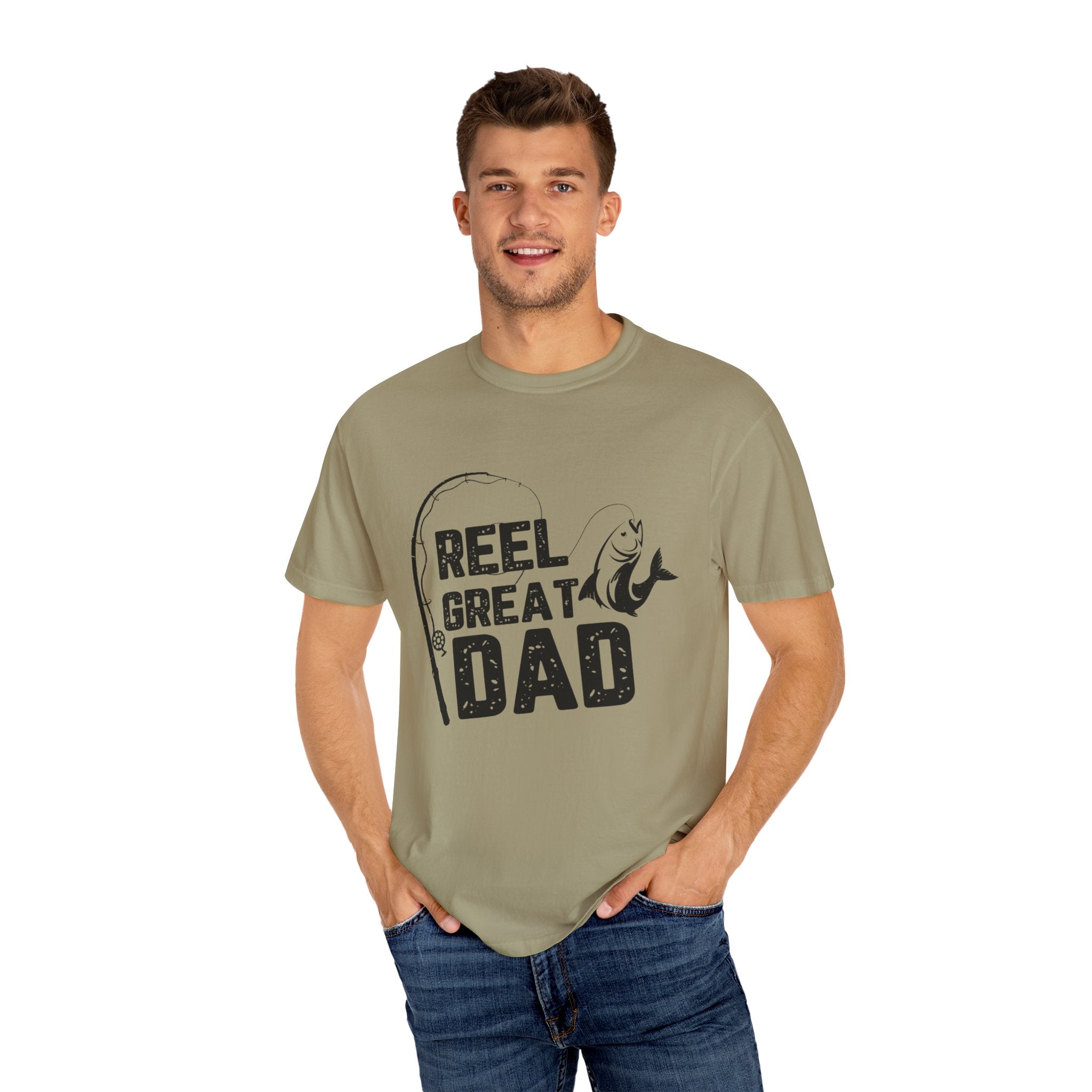 Reel Great Dad Garment-Dyed T-Shirt - Perfect for Father's Day and Fishing Enthusiasts