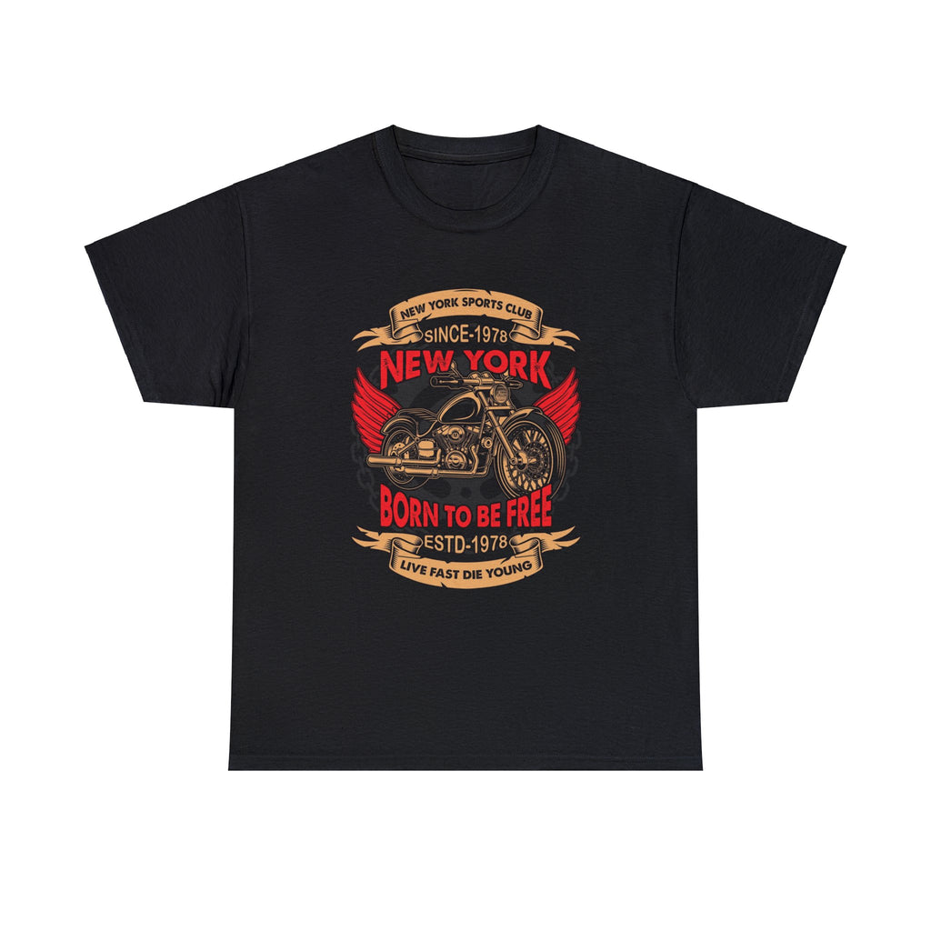 Born to be free born to ride Motocycle- Heavy Cotton Tee