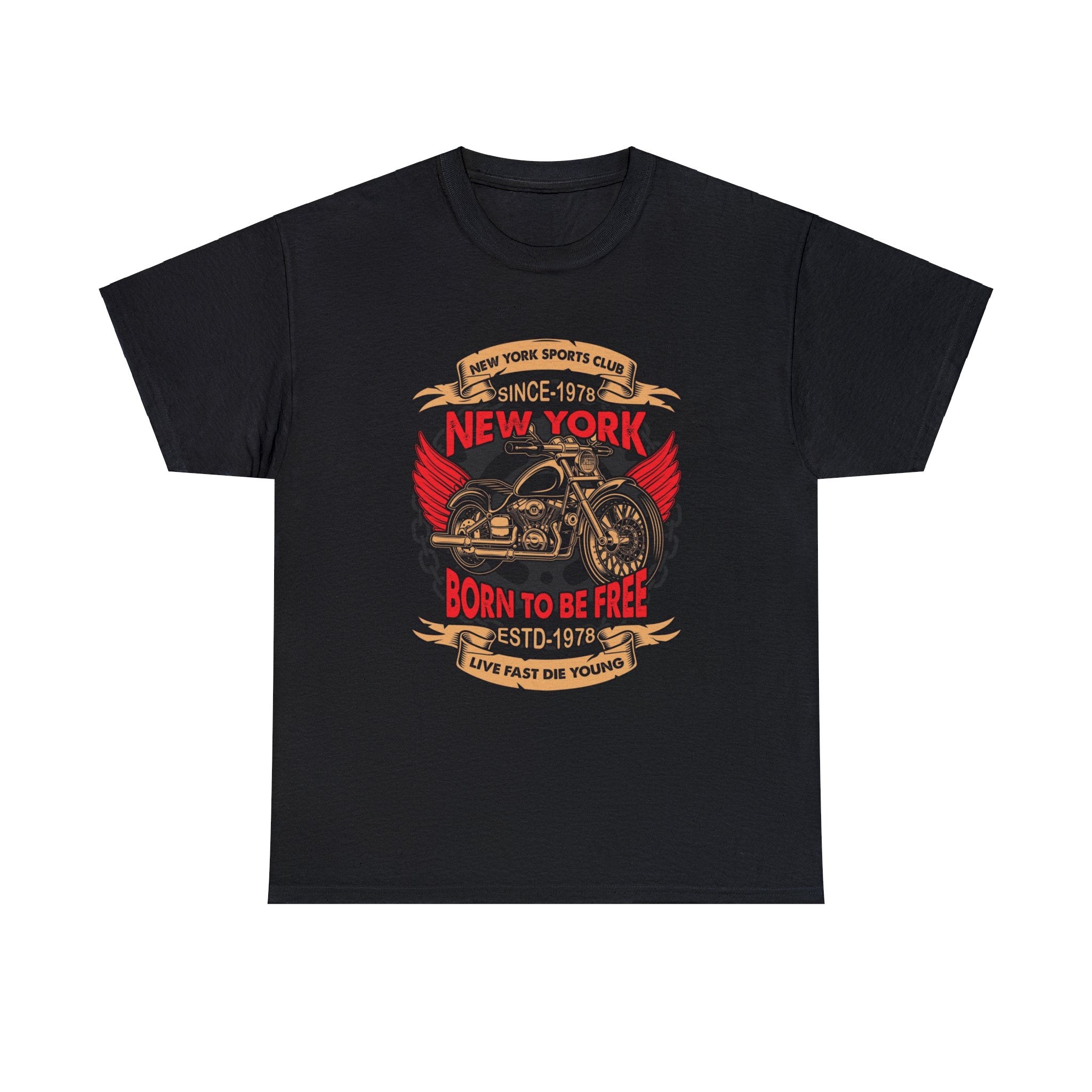 Born to be free born to ride Motocycle- Heavy Cotton Tee