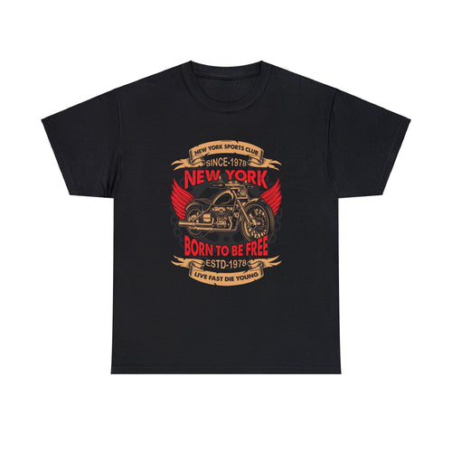 Born to be free born to ride Motocycle- Heavy Cotton Tee