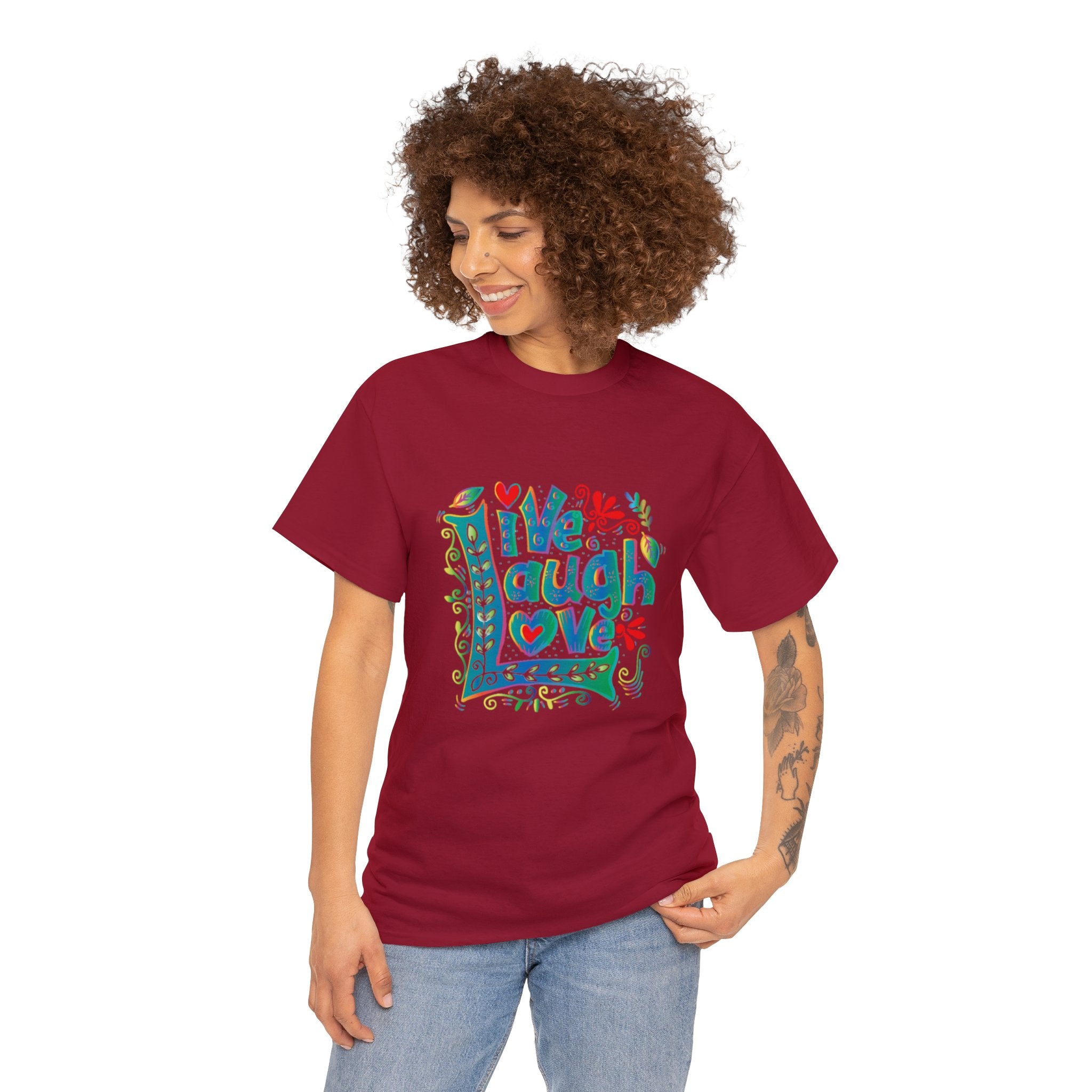 Live laugh love- Heavy Cotton Tee shirt