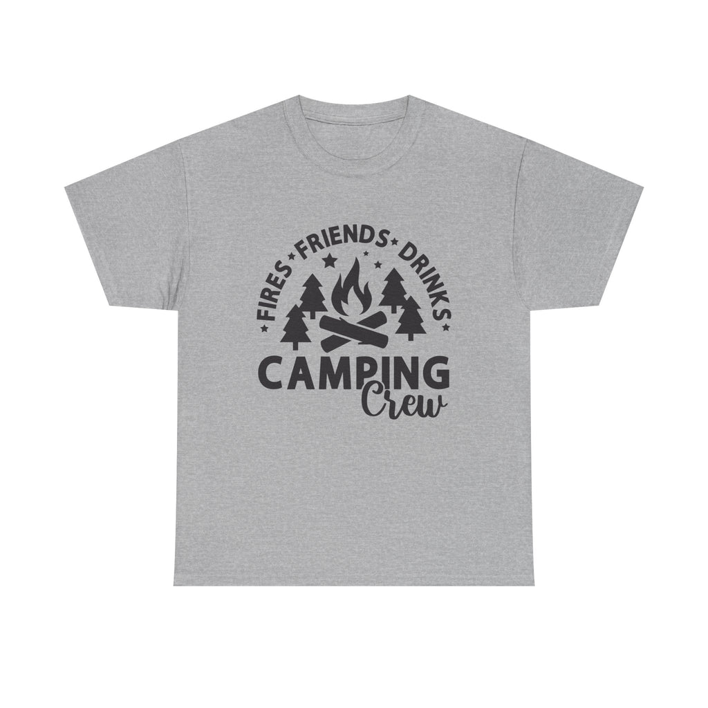 Camping Crew Unisex Heavy Cotton Tee - Perfect for Outdoor Adventures, Summer BBQs, Family Gatherings, Hiking Trips, and Campfire Nights