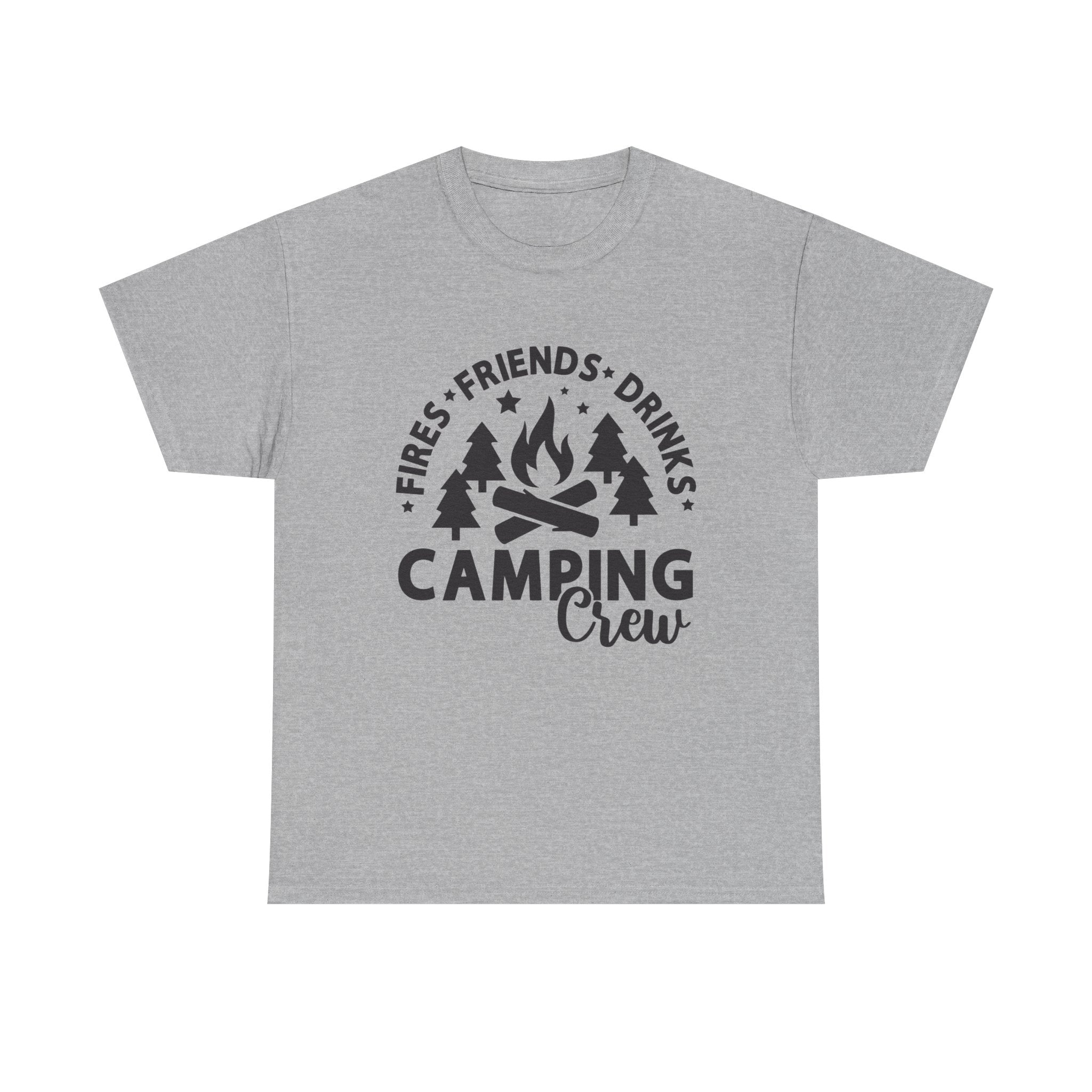 Camping Crew Unisex Heavy Cotton Tee - Perfect for Outdoor Adventures, Summer BBQs, Family Gatherings, Hiking Trips, and Campfire Nights