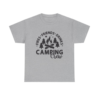Camping Crew Unisex Heavy Cotton Tee - Perfect for Outdoor Adventures, Summer BBQs, Family Gatherings, Hiking Trips, and Campfire Nights