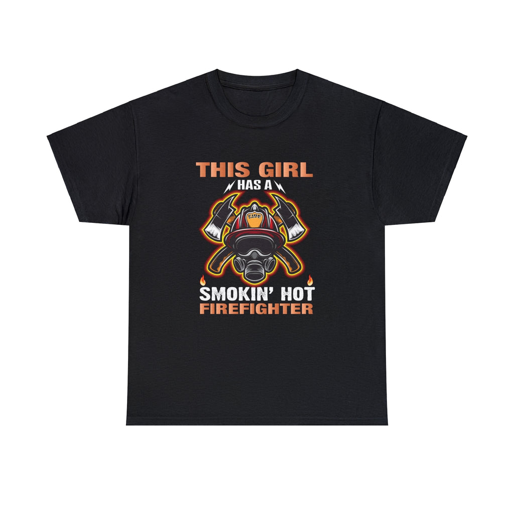 Smoking hot firefighter- Heavy Cotton Tee shirt