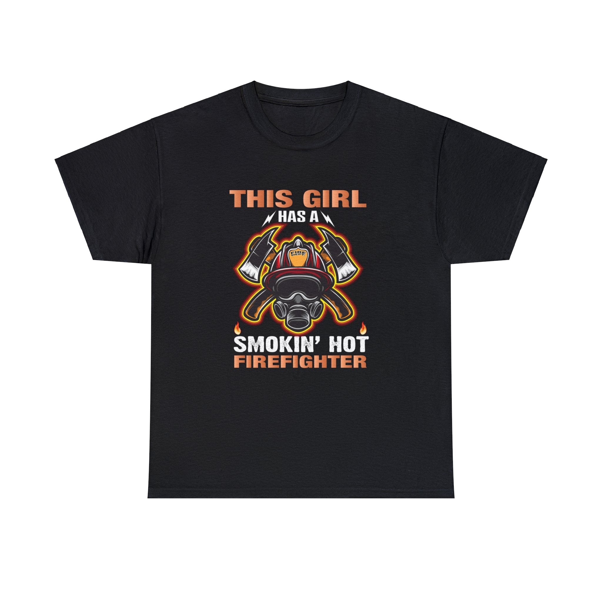 Smoking hot firefighter- Heavy Cotton Tee shirt