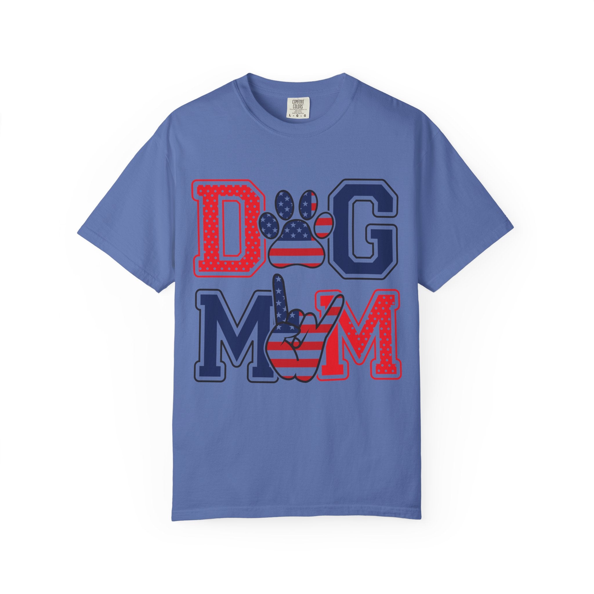 Patriotic Dog Mom T-shirt |  Tee, Dog Lover Gift, Pet Owner Apparel, Independence Day, Casual Style