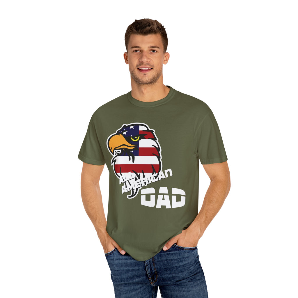 American Dad Garment-Dyed T-shirt, Patriotic Shirt, Father's Day Gift, Unisex Tee, 4th of July Apparel, Casual Wear