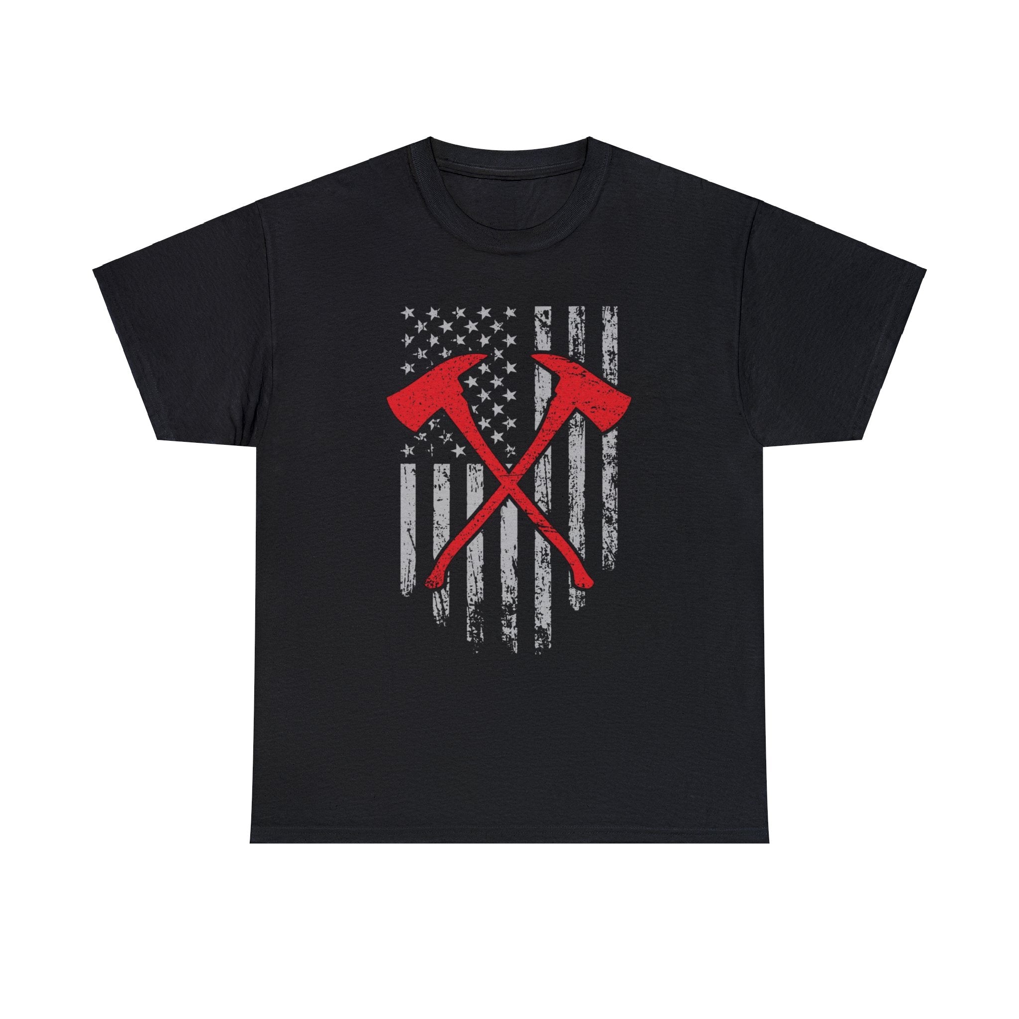 Firefighter/flag—Heavy Cotton Tee shirt