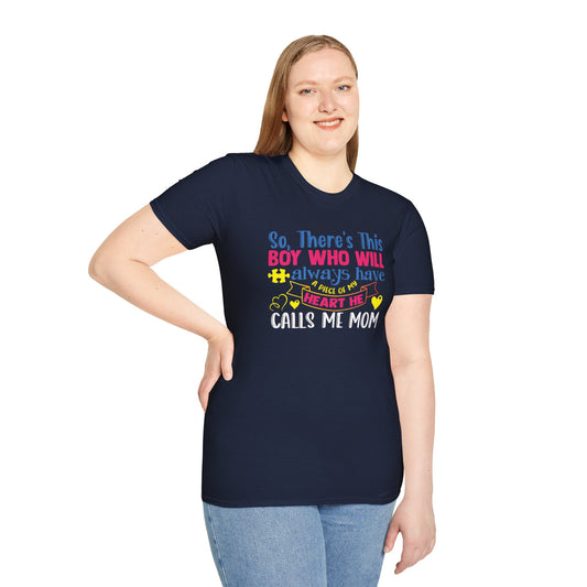 Autism mom- Softstyle T-Shirt