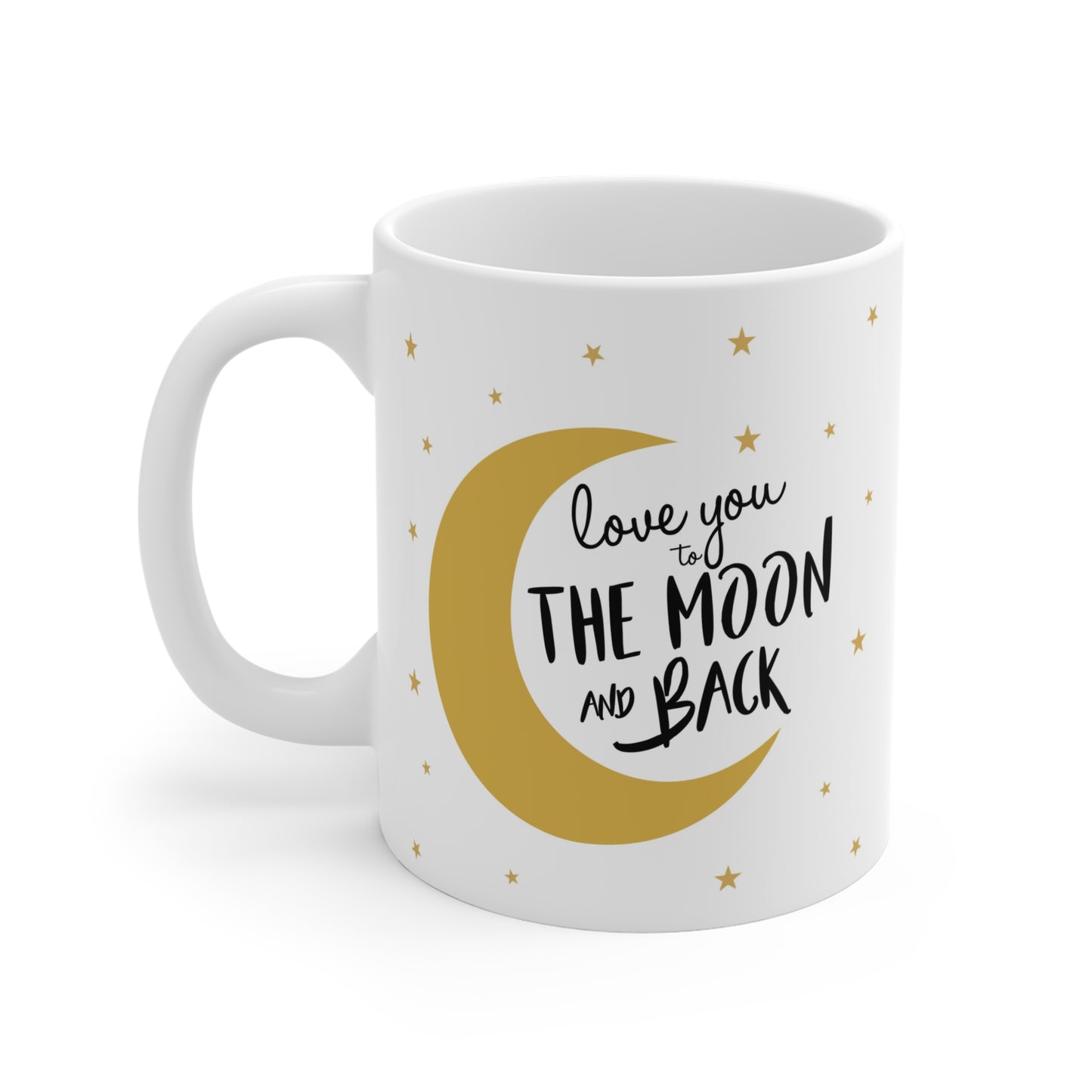 Love You to the Moon and Back Mug – 11oz Ceramic Coffee Cup for Romantic Gifts