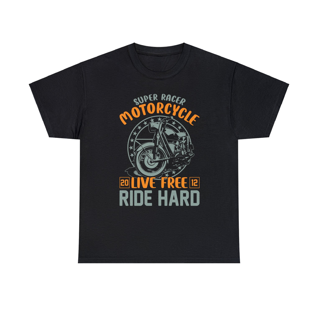 Motorcycle ride hard- Heavy Cotton Tee Shirt