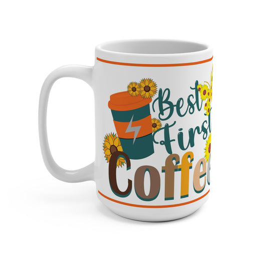 Sunflower Coffee Mug | Best First Coffee Gift, Floral Mug, Coffee Lover's Cup, Kitchen Decor, Gift for Her