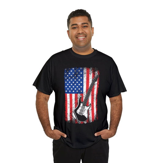 Guitar -flag- Heavy Cotton Tee Shirt