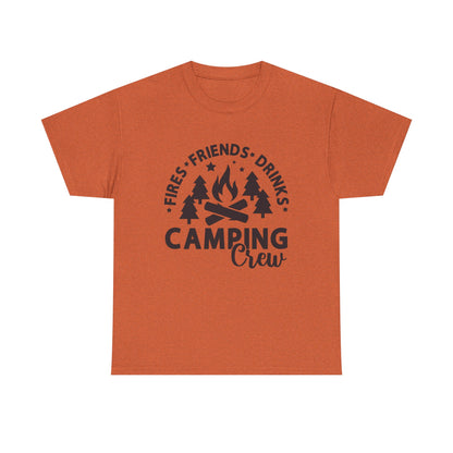 Camping Crew Unisex Heavy Cotton Tee - Perfect for Outdoor Adventures, Summer BBQs, Family Gatherings, Hiking Trips, and Campfire Nights