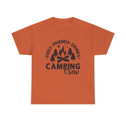 Camping Crew Unisex Heavy Cotton Tee - Perfect for Outdoor Adventures, Summer BBQs, Family Gatherings, Hiking Trips, and Campfire Nights