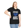 I wear blue- autism- Softstyle T-Shirt