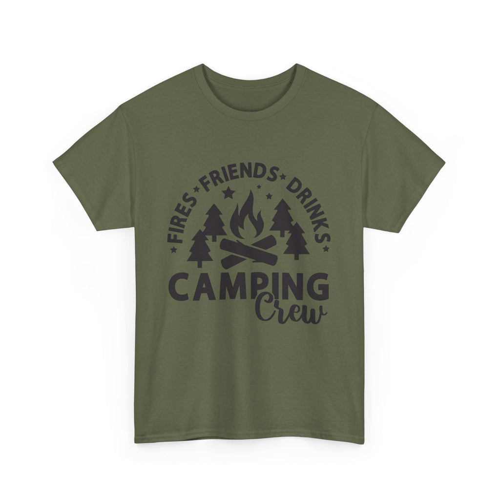 Camping Crew Unisex Heavy Cotton Tee - Perfect for Outdoor Adventures, Summer BBQs, Family Gatherings, Hiking Trips, and Campfire Nights
