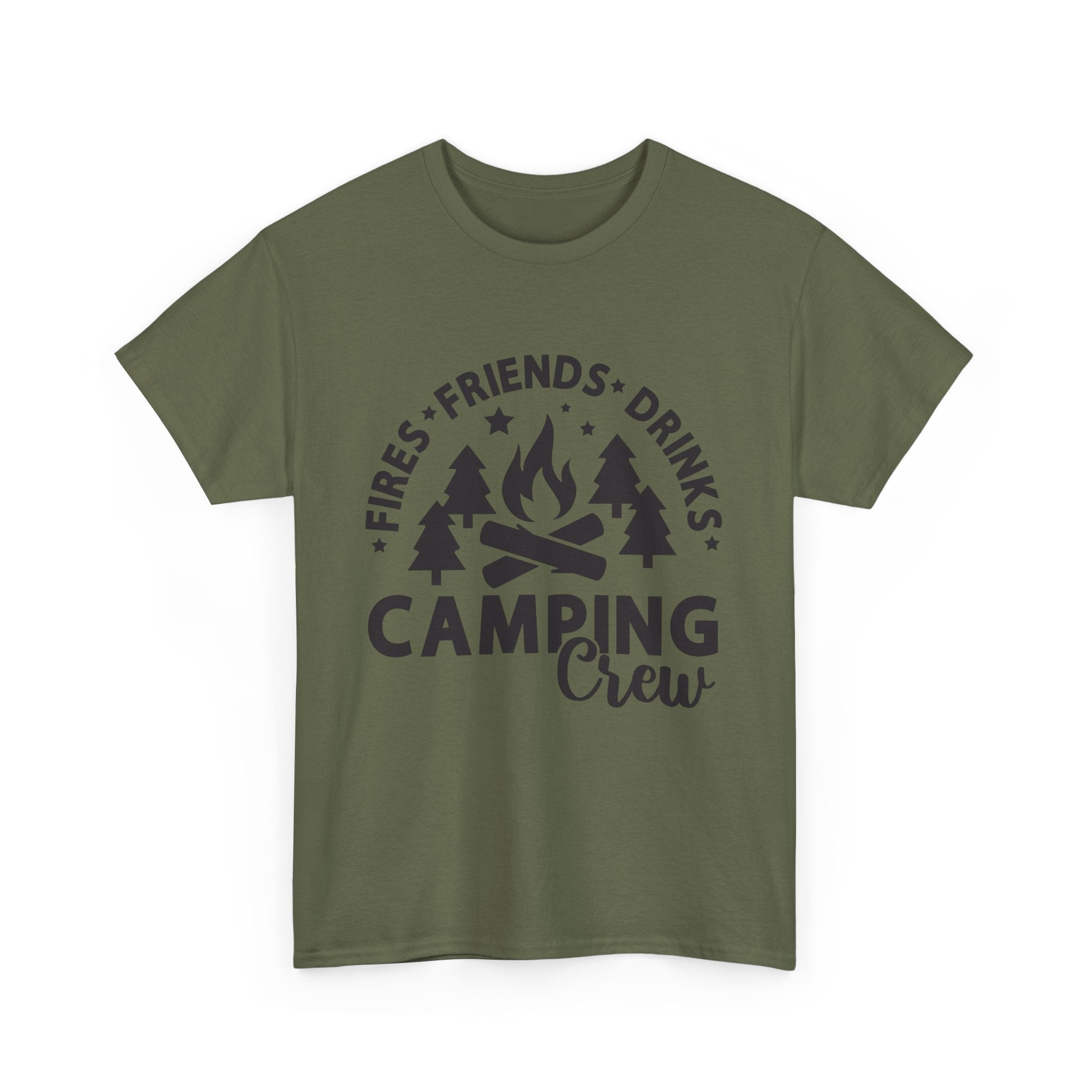 Camping Crew Unisex Heavy Cotton Tee - Perfect for Outdoor Adventures, Summer BBQs, Family Gatherings, Hiking Trips, and Campfire Nights