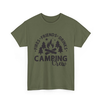 Camping Crew Unisex Heavy Cotton Tee - Perfect for Outdoor Adventures, Summer BBQs, Family Gatherings, Hiking Trips, and Campfire Nights