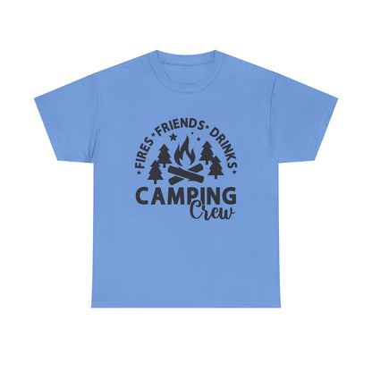 Camping Crew Unisex Heavy Cotton Tee - Perfect for Outdoor Adventures, Summer BBQs, Family Gatherings, Hiking Trips, and Campfire Nights
