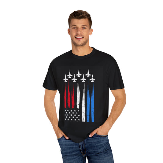 Patriotic Aviation T-Shirt | Unisex Garment-Dyed Tee, Airplane Graphic Tee, Military Pride Shirt, Independence Day Party Wear, [...]