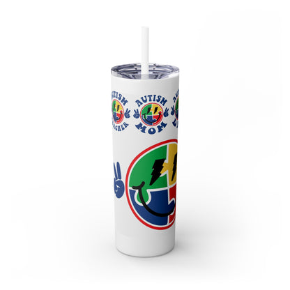 Autism— Skinny Tumbler with Straw, 20oz