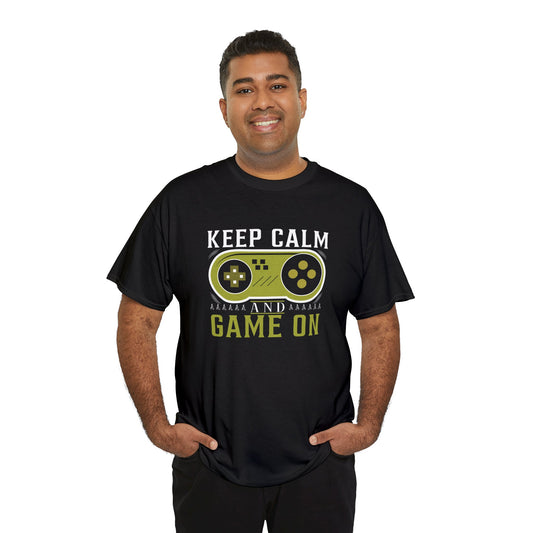 Keep calm and game on-  Heavy Cotton Tee Shirt