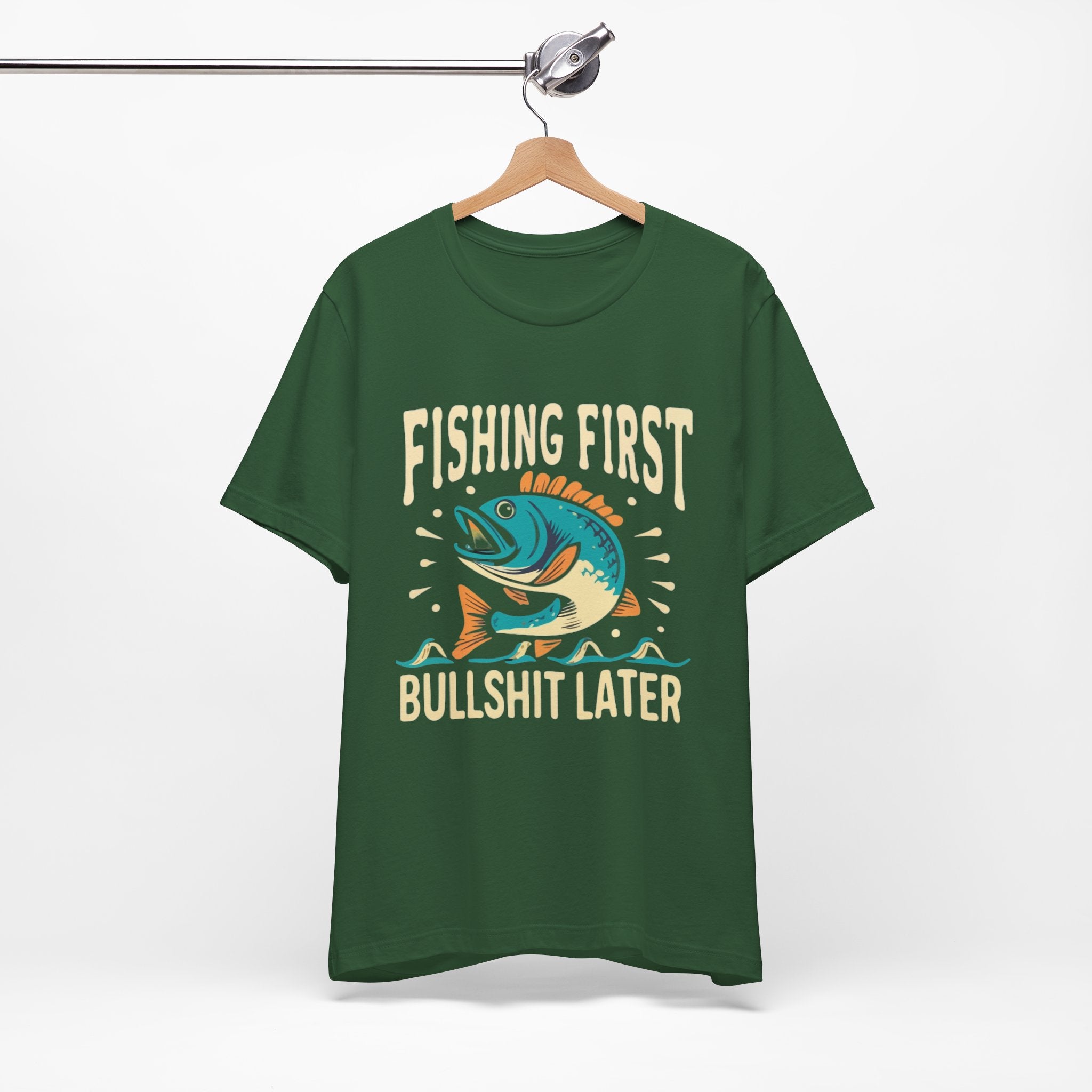 Fishing first— Jersey Short Sleeve Tee Shirt