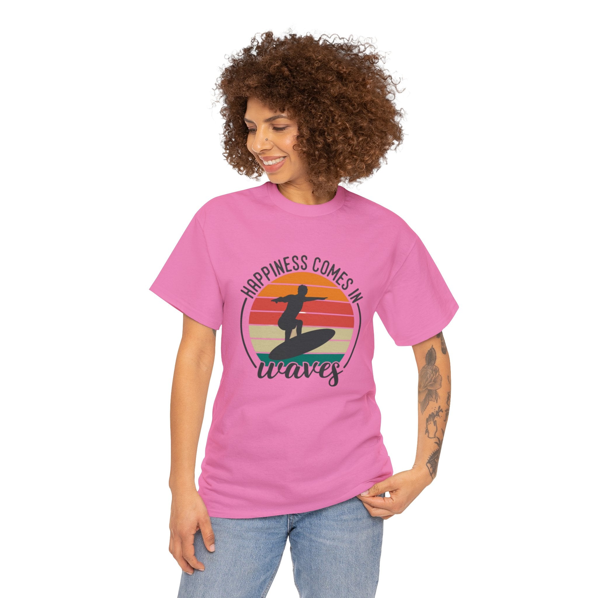 Happiness comes in waves- Heavy Cotton Tee