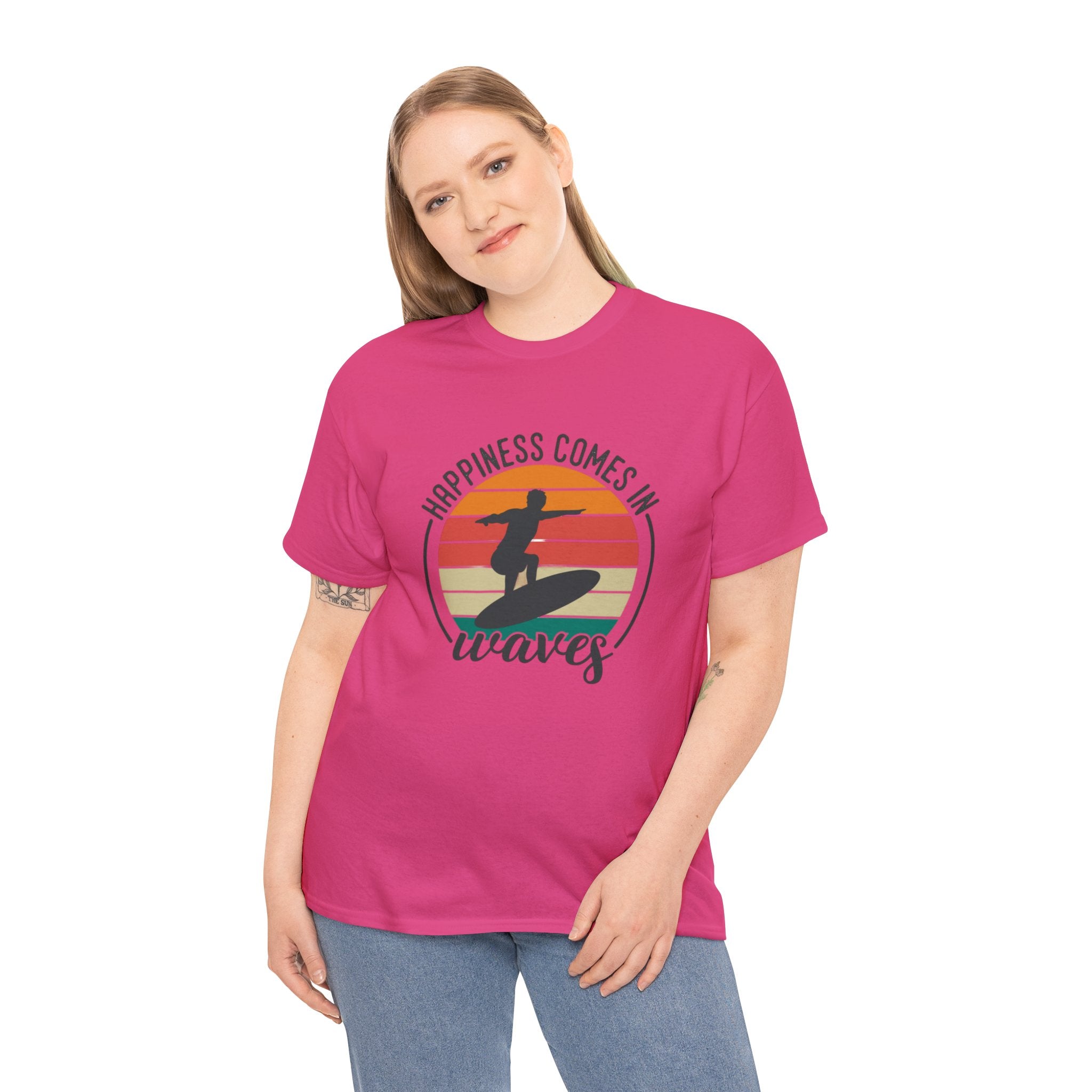 Happiness comes in waves- Heavy Cotton Tee