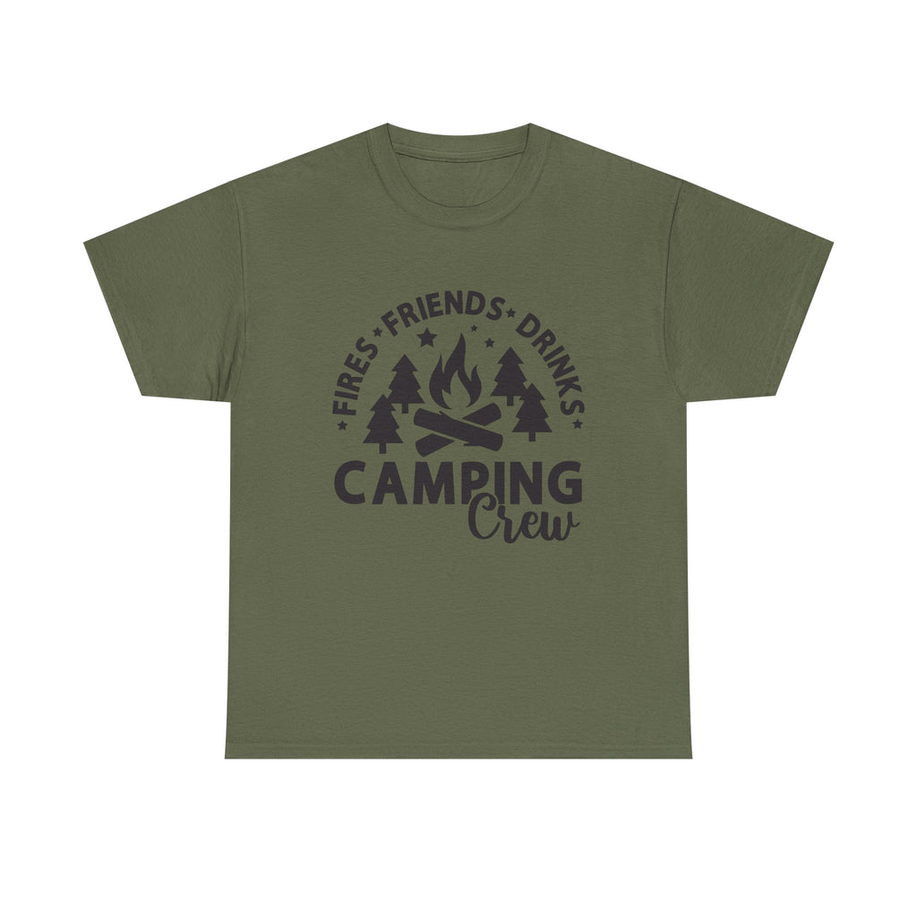 Camping Crew Unisex Heavy Cotton Tee - Perfect for Outdoor Adventures, Summer BBQs, Family Gatherings, Hiking Trips, and Campfire Nights